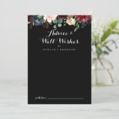 Rustic Black Wedding Well Wish Advice Kaart (Staand voorkant)