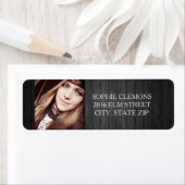 Rustic Black Wood Afstuderen Foto Adresetiketten Etiket (Insitu)