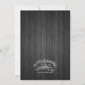 Rustic Black Wood Graduation Party Invitation Kaart (Achterkant)