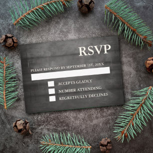 Rustic Black Wood String Lights RSVP Kaartje