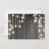 Rustic Black Wood String Lights RSVP Kaartje (Achterkant)