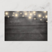 Rustic Black Wood String Lights Wedding Details Informatiekaartje (Achterkant)