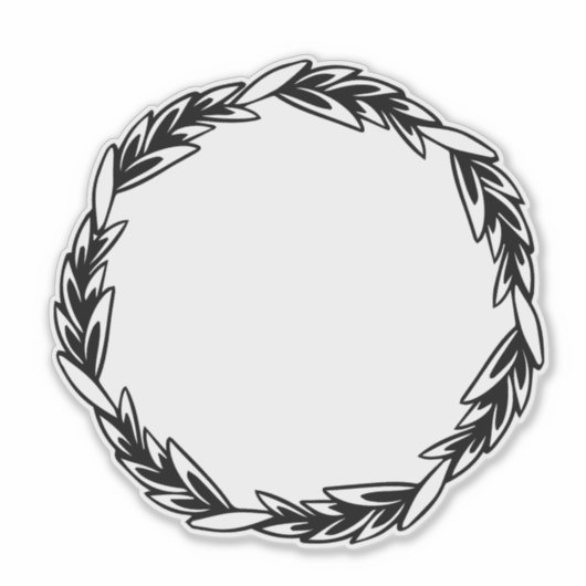 Rustic Black Wreath Sticker (Voorkant)
