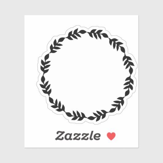 Rustic Black Wreath Sticker (Vel)