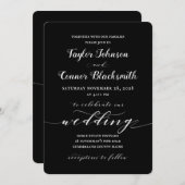 Rustic Blacksmith White Calligraphy Wedding Kaart (Voorkant / Achterkant)