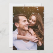 Rustic Blauw Hout Elegante Script Foto Bruiloft Save The Date (Achterkant)