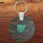 Rustic Blauwgroen Arkansas Shape Sleutelhanger (Voorkant)