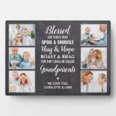 Rustic Blessed Grandouders Custom 6 Photo Collage Fotoplaat (voorkant)