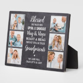 Rustic Blessed Grandouders Custom 6 Photo Collage Fotoplaat (Zijkant)