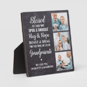 Rustic Blessed Grandouders Persoonlijk 3 Foto Fotoplaat (Voorkant)
