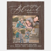 Rustic Blessed Mam Proverbs 31 Scripture 3 Foto Fleece Deken (Voorkant)