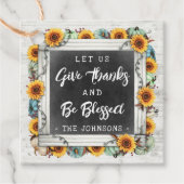 Rustic Blessed Thanksgiving Sunflower Pumpkins Jar Bedankjes Labels (Voorkant)