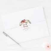 Rustic bloemensip sip hoera bruiloftsborrel ronde sticker (Envelop)