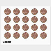 Rustic Bloom | Floral Wreath Wedding Ronde Sticker (Vel)