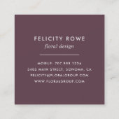 Rustic Bloom | Florence-Lijst Vierkante Visitekaartje (Achterkant)