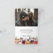 Rustic Bloom | Foto Huwelijk Dank u kaart (Binnen)