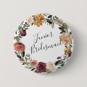 Rustic Bloom Junior Bridesmaid Ronde Button 5,7 Cm (Voorkant)