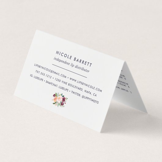 Rustic Bloom Lip Product Distributeur Tips & Trick Visitekaartjes (Achterkant)