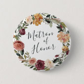 Rustic Bloom Matron of Honor Ronde Button 5,7 Cm (Voorkant)