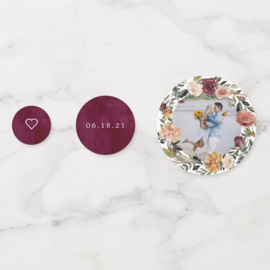 Rustic Bloom Personalized Wedding Confetti (Achterkanten)