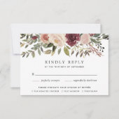 Rustic Bloom RSVP-kaart met keuze uit maaltijden RSVP Kaartje (Voorkant)