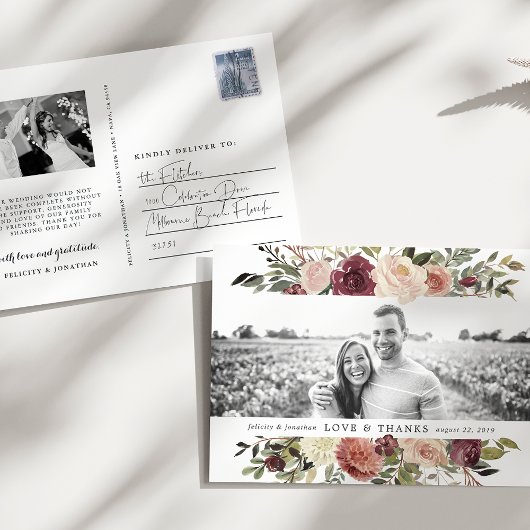 Rustic Bloom | Weddenfoto Hartelijk dank Briefkaart