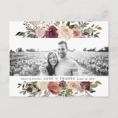 Rustic Bloom | Weddenfoto Hartelijk dank Briefkaart (Voorkant)