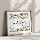 Rustic Bloom Wedding Cards & Gifts Sign Poster