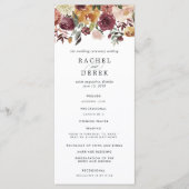 Rustic Bloom Wedding Ceremony Program Programma (Voorkant)