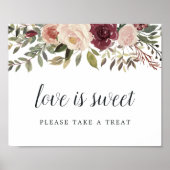 Rustic Bloom Wedding Dessert Bar Sign Poster (Voorkant)