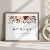 Rustic Bloom Wedding Dessert Bar Sign Poster