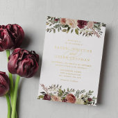 Rustic Bloom Wedding Folie Uitnodiging