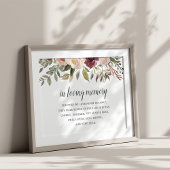 Rustic Bloom Wedding Memorial Sign Poster
