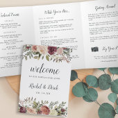 Rustic Bloom Wedding Welcome Letter Itinerary Drieluik Programma