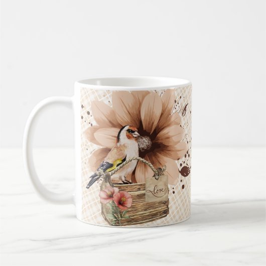 Rustic Blossom Bird Nook Koffiemok (Links)