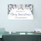 Rustic Blue and White Floral 50th Birthday Spandoek (Beurs)