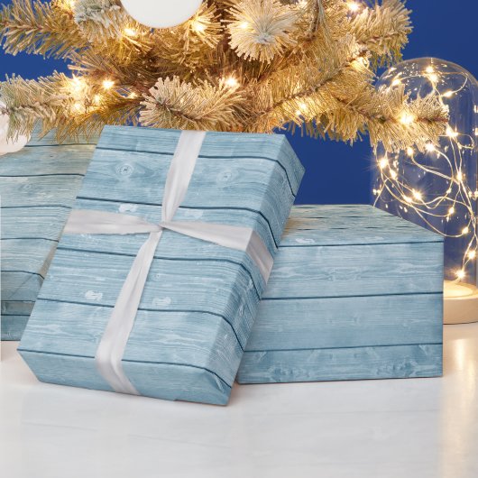 Rustic Blue Barn Wood Cadeaupapier (Feestdagen)