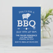 Rustic Blue  BBQ Party Kaart (Staand voorkant)