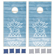 Rustic Blue Beach Bois Famille d'ananas