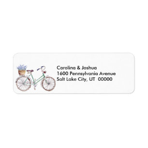 Rustic Blue Bicycle Lavender Floral Etiket