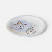 Rustic Blue Bicycle Lavender Floral Papieren Bordje (Gekanteld)