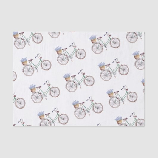 Rustic Blue Bicycle Lavender Floral Tissuepapier (Voorkant)