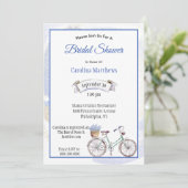 Rustic Blue Bicycle Lavender Floral Vrijgezellenfe Kaart (Staand voorkant)