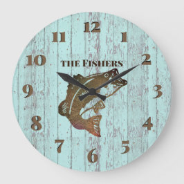 Rustic Blue Board Vist Cabin Grote Klok