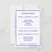 Rustic Blue Bottle Lavendel Floral Afstuderen Aankondiging (Achterkant)