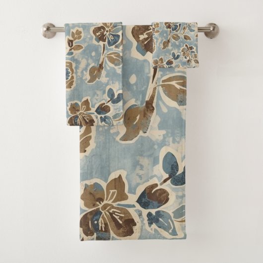 Rustic Blue Brown Tan Floral (En situation)