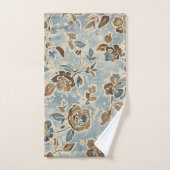 Rustic Blue Brown Tan Floral (Serviette à main)
