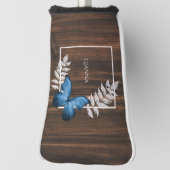 Rustic Blue Butterfly Golf Head Hoesje Golfheadcover (Draai 90)