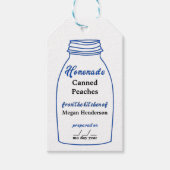 Rustic Blue Canning Jar Kraft Hang Label Cadeaulabel (Voorkant)