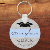 Rustic Blue Class of and Afstuderen Name Afstudere Sleutelhanger (Voorkant)